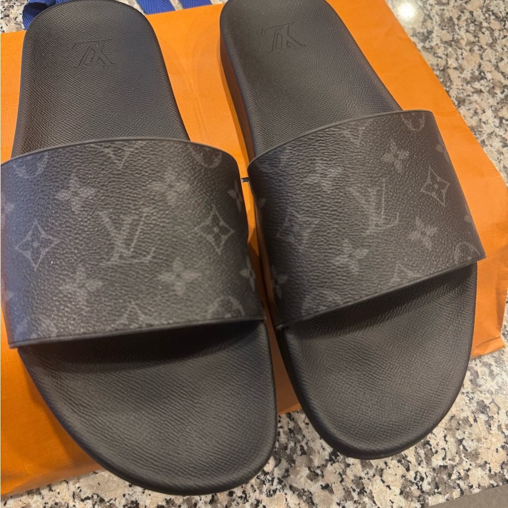Louis Vuitton Monogram Black Slides